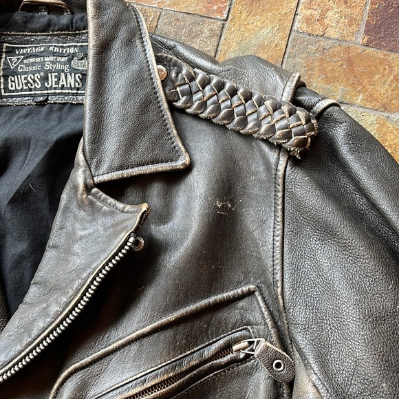 ORIGINAL VINTAGE EDITION GUESS JEANS MOTORCYCLE JACKET BY GEORGES MARCIANO 1985 - Picture 3 of 16
